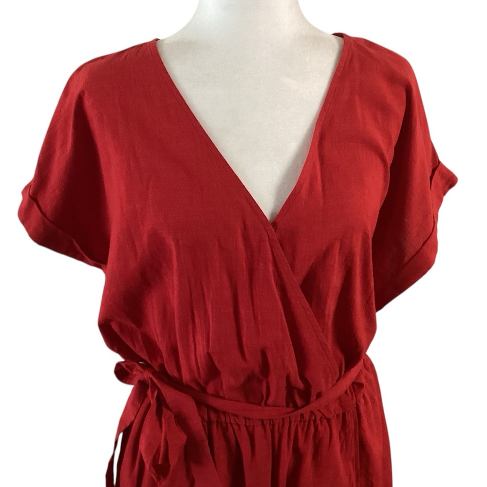 Universal Thread Ripe Red Belted Wrap Dress XL NWT - Picture 4 of 10